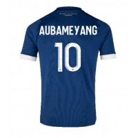 Camisa de Futebol Olympique de Marseille Aubameyang #10 Equipamento Secundário 2023-24 Manga Curta